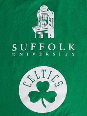 T Shirt Boston Celtics NBA Suffolk University Whooo Wants A TShirt Promo Size XL